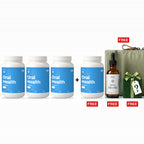 Three Oral Health Chews jars plus one free jar, a free Vitamin D3 plus K2 bottle and a mystery gift